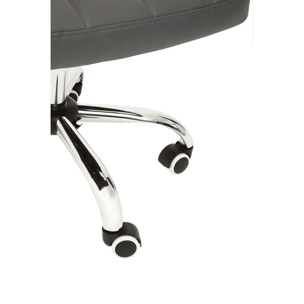 Metro Grey Leather Effect And Chrome Home Office Chair