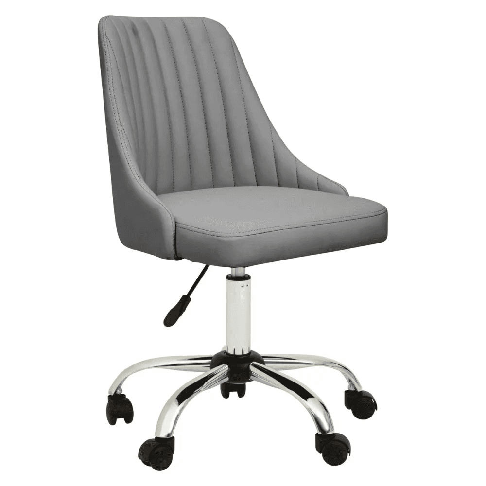 Metro Grey Leather Effect Home Office Chair