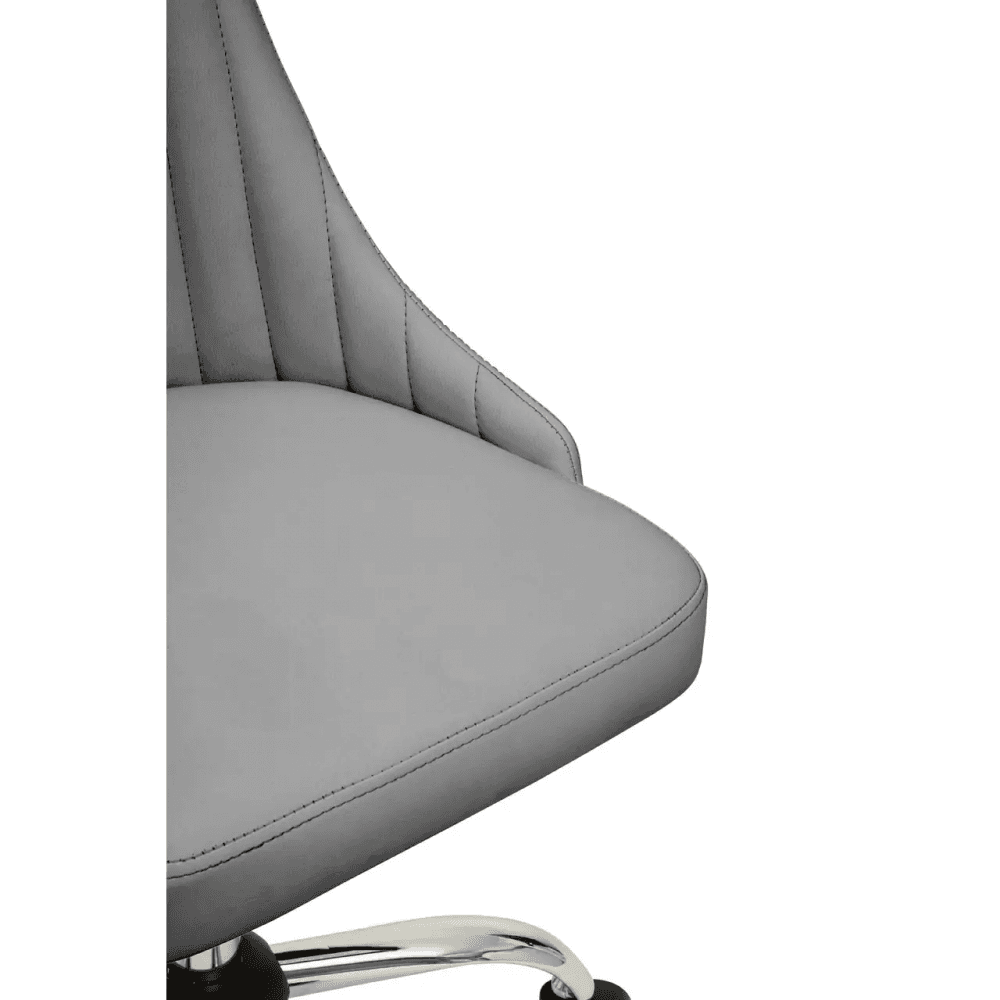 Metro Grey Leather Effect Home Office Chair