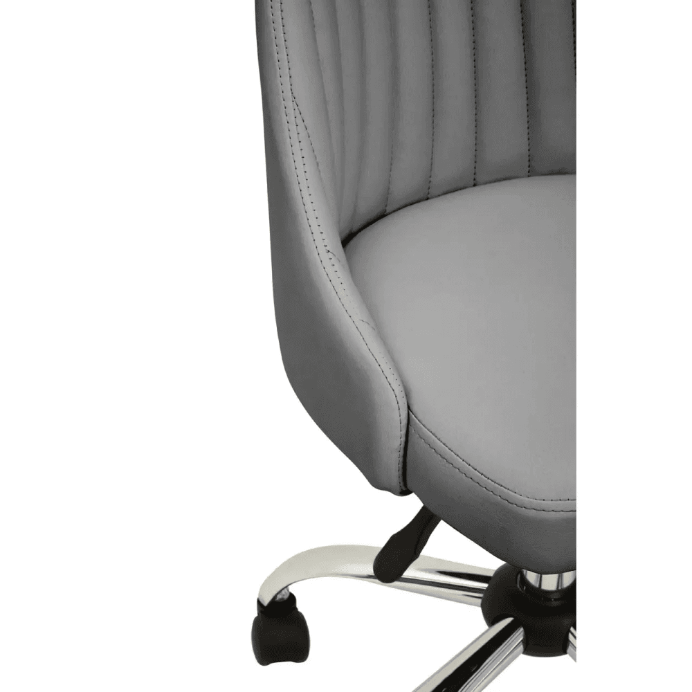 Metro Grey Leather Effect Home Office Chair