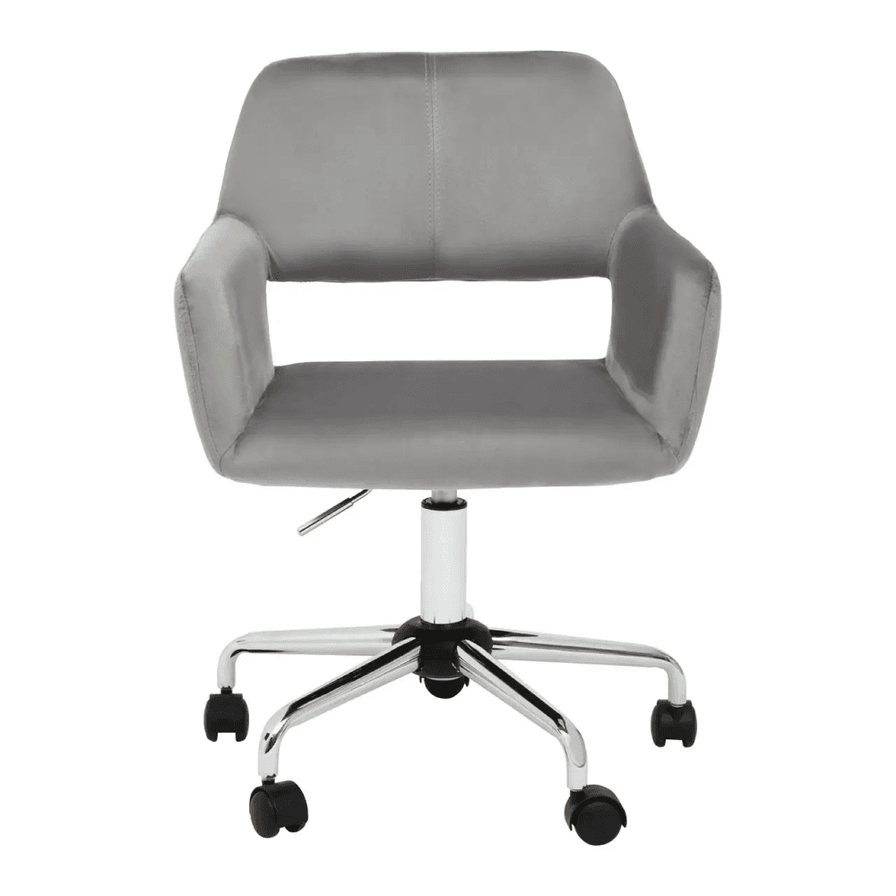 Metro Grey Velvet And Chrome Base Home Office Chair