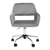 Metro Grey Velvet And Chrome Base Home Office Chair