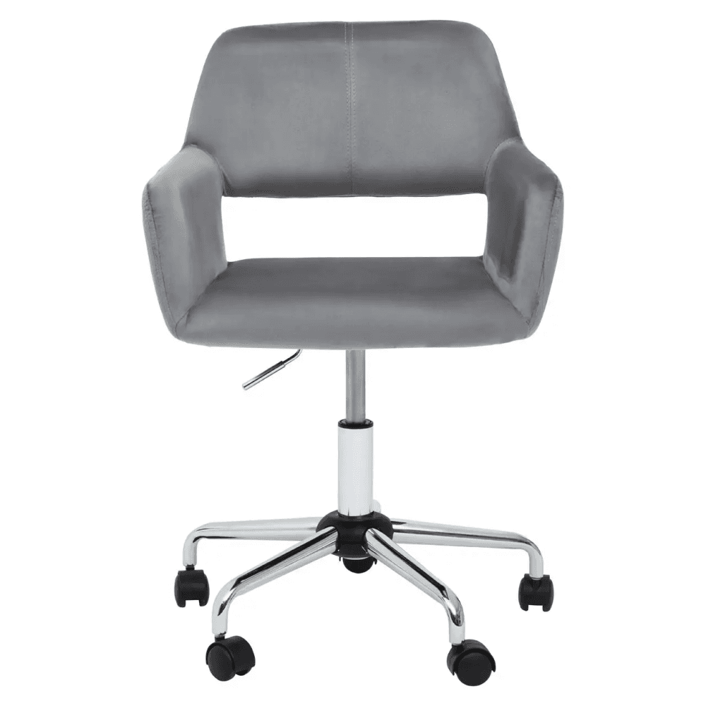 Metro Grey Velvet And Chrome Base Home Office Chair