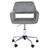 Metro Grey Velvet And Chrome Base Home Office Chair