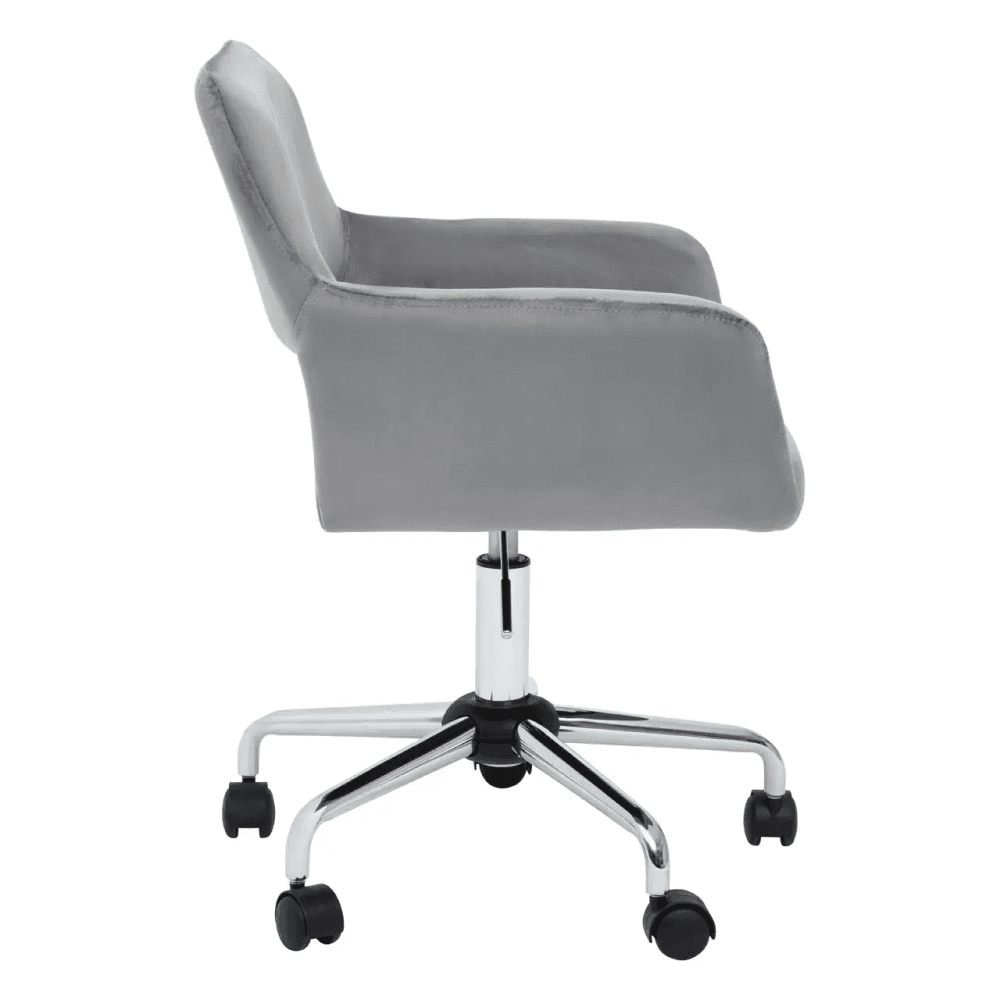 Metro Grey Velvet And Chrome Base Home Office Chair
