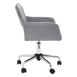 Metro Grey Velvet And Chrome Base Home Office Chair