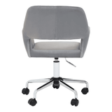 Metro Grey Velvet And Chrome Base Home Office Chair