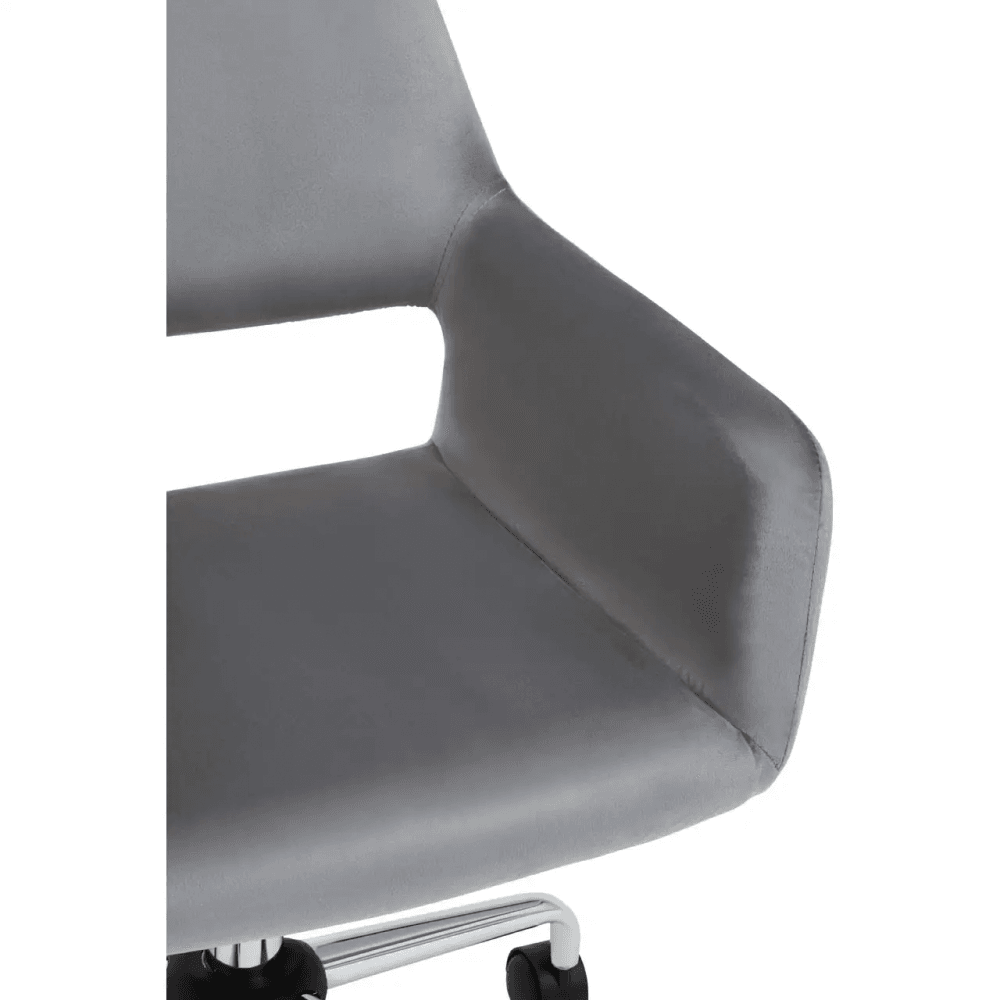 Metro Grey Velvet And Chrome Base Home Office Chair