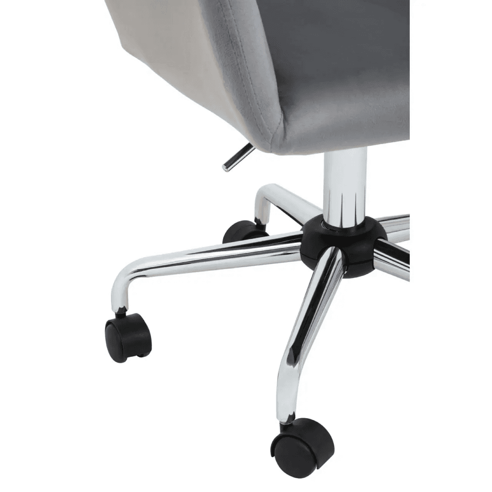 Metro Grey Velvet And Chrome Base Home Office Chair