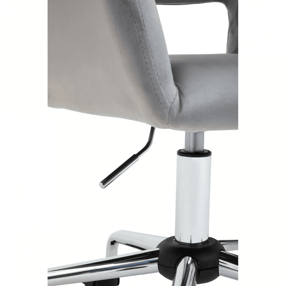 Metro Grey Velvet And Chrome Base Home Office Chair