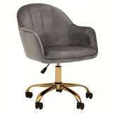 Metro Grey Velvet And Gold Base Home Office Chair