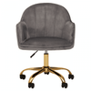 Metro Grey Velvet And Gold Base Home Office Chair