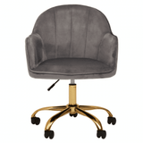 Metro Grey Velvet And Gold Base Home Office Chair