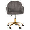 Metro Grey Velvet And Gold Base Home Office Chair