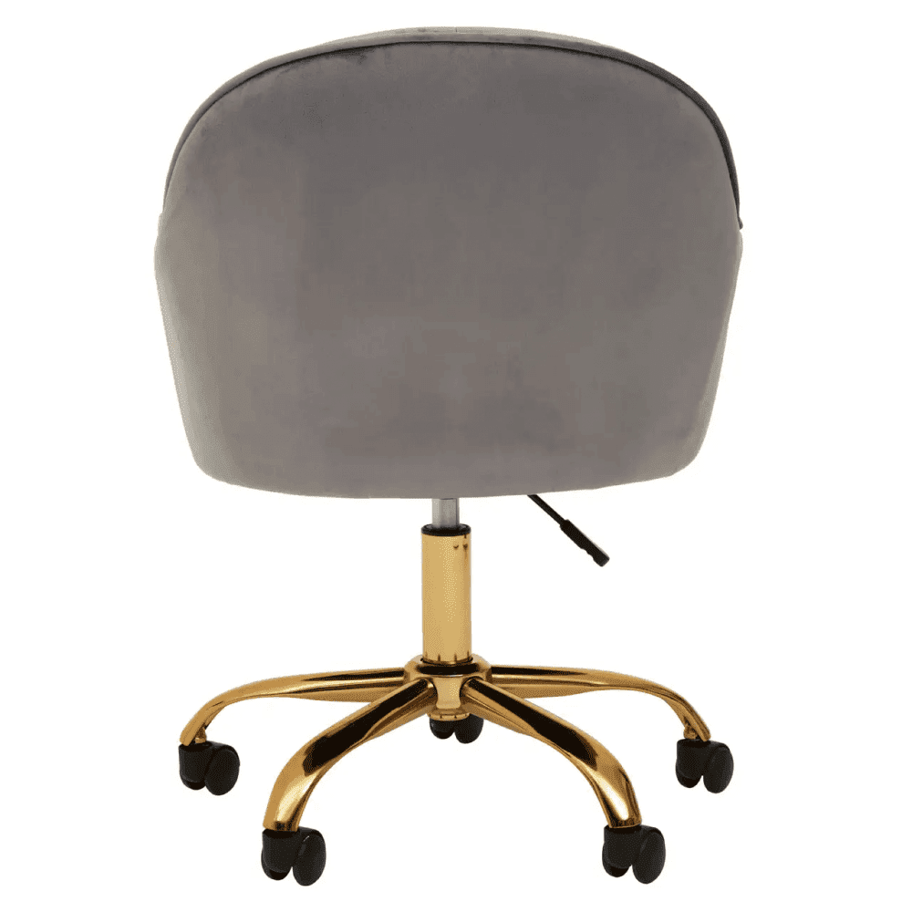 Metro Grey Velvet And Gold Base Home Office Chair