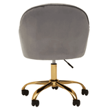 Metro Grey Velvet And Gold Base Home Office Chair