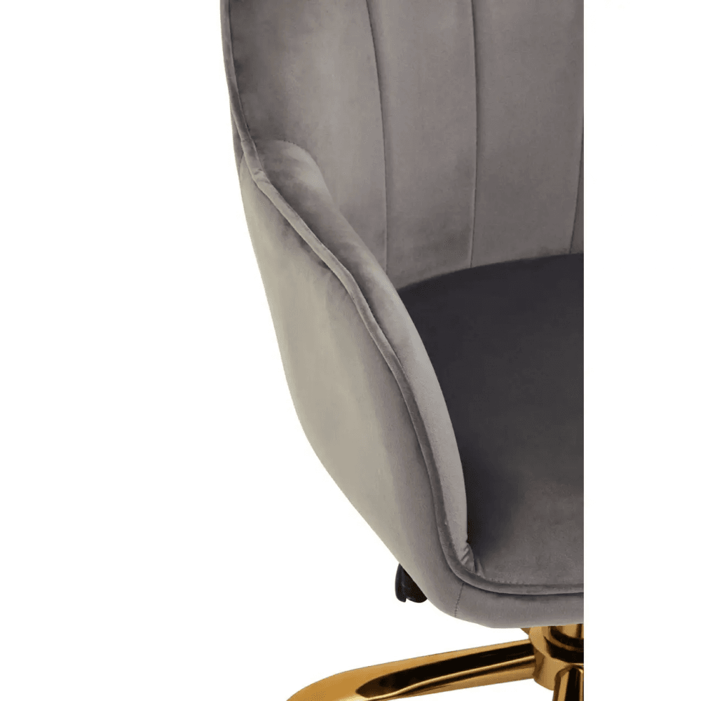Metro Grey Velvet And Gold Base Home Office Chair