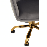 Metro Grey Velvet And Gold Base Home Office Chair