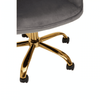 Metro Grey Velvet And Gold Base Home Office Chair