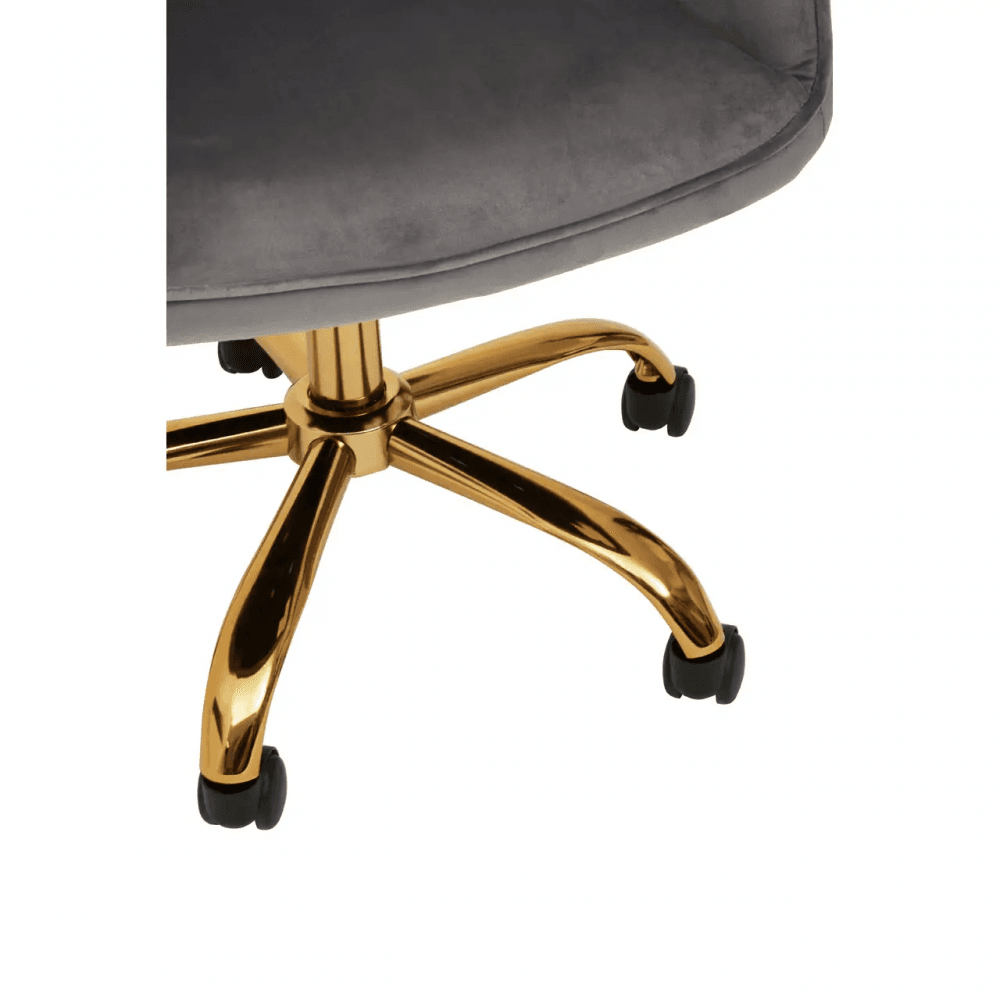 Metro Grey Velvet And Gold Base Home Office Chair