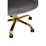 Metro Grey Velvet And Gold Base Home Office Chair