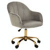 Metro Grey Velvet And Gold Home Office Chair