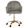 Metro Grey Velvet And Gold Home Office Chair