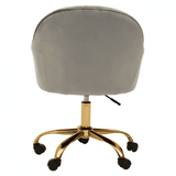 Metro Grey Velvet And Gold Home Office Chair