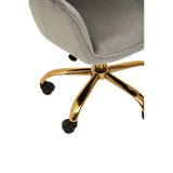 Metro Grey Velvet And Gold Home Office Chair