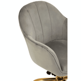 Metro Grey Velvet And Gold Home Office Chair