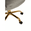 Metro Grey Velvet And Gold Home Office Chair