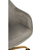 Metro Grey Velvet And Gold Home Office Chair
