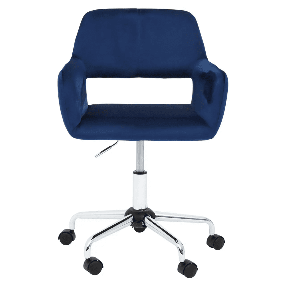 Metro Navy Velvet And Chrome Base Home Office Chair