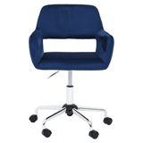 Metro Navy Velvet And Chrome Base Home Office Chair