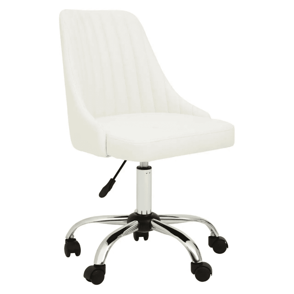 Metro Off White Leather Effect Home Office Chair