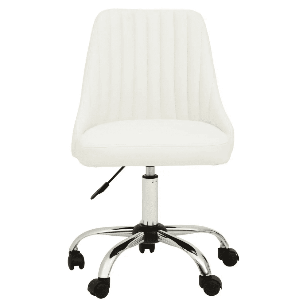 Metro Off White Leather Effect Home Office Chair