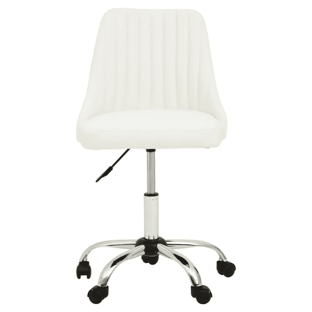Metro Off White Leather Effect Home Office Chair