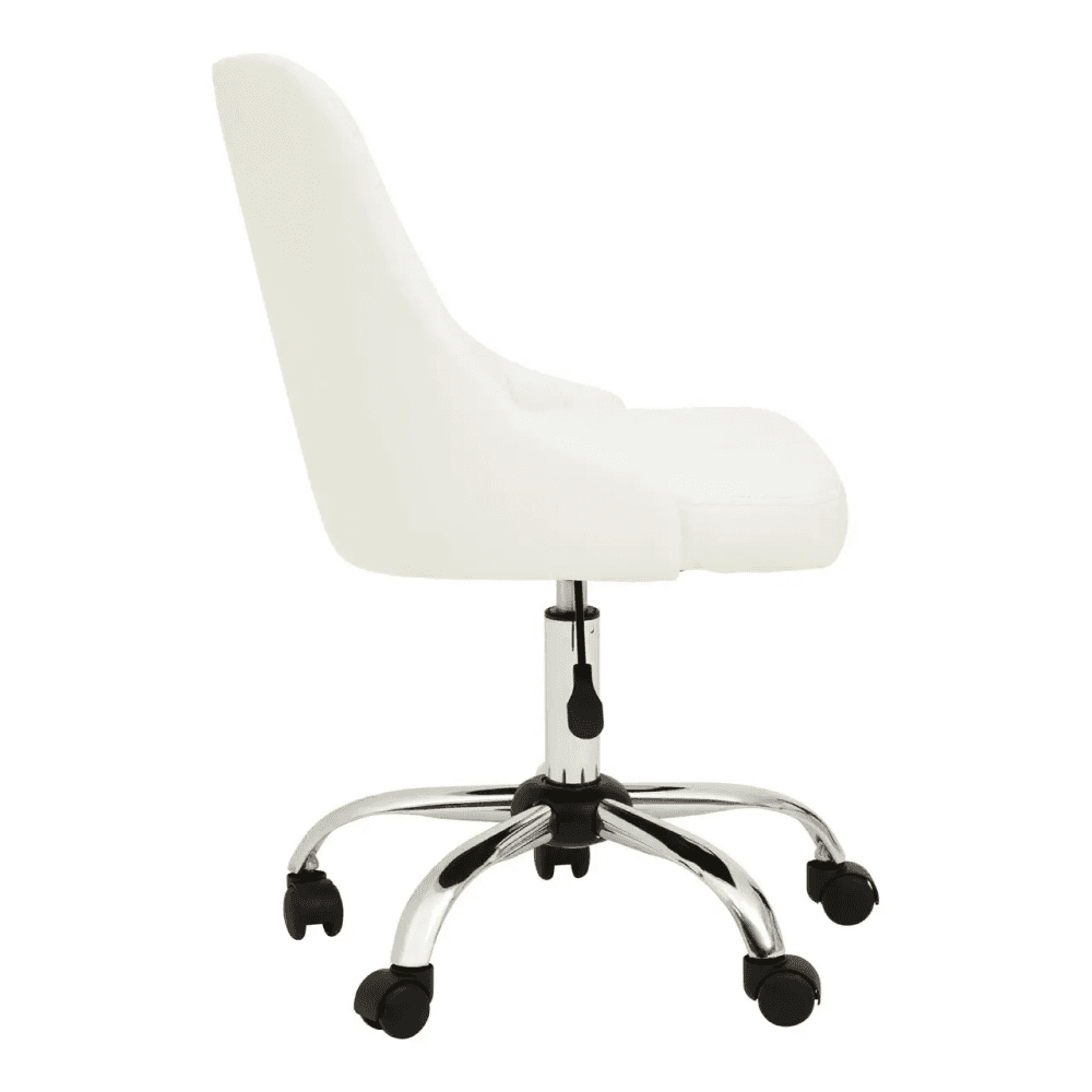 Metro Off White Leather Effect Home Office Chair