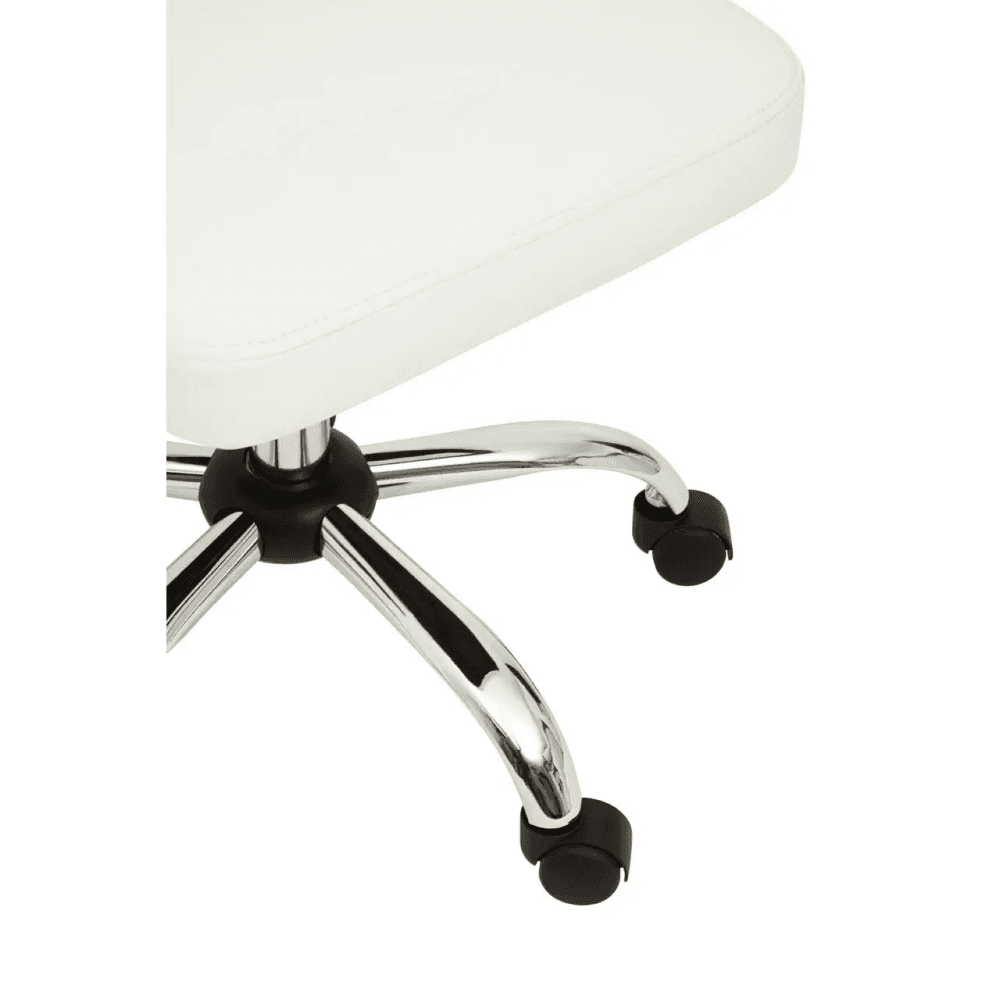 Metro Off White Leather Effect Home Office Chair