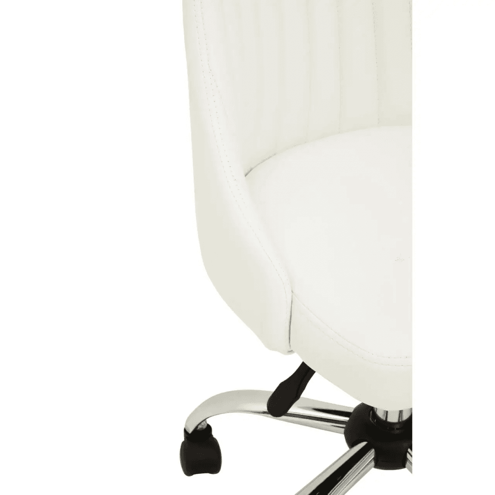 Metro Off White Leather Effect Home Office Chair