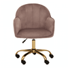 Metro Pink Velvet And Gold Home Office Chair