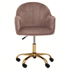 Metro Pink Velvet And Gold Home Office Chair