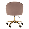 Metro Pink Velvet And Gold Home Office Chair