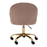 Metro Pink Velvet And Gold Home Office Chair