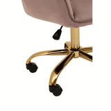 Metro Pink Velvet And Gold Home Office Chair