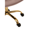 Metro Pink Velvet And Gold Home Office Chair