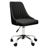 Metro Ribbed Black And Chrome Home Office Chair