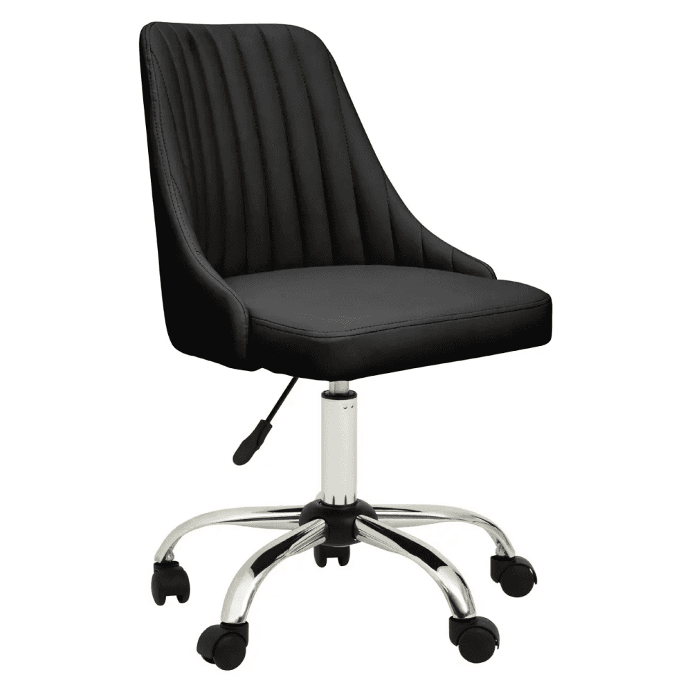 Metro Ribbed Black And Chrome Home Office Chair