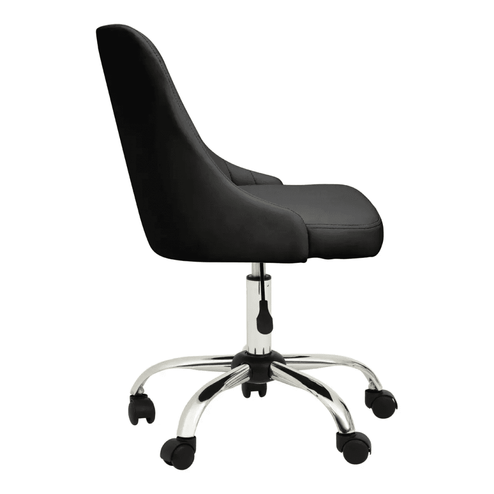 Metro Ribbed Black And Chrome Home Office Chair