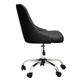 Metro Ribbed Black And Chrome Home Office Chair